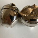 Product Popup Noel 22 Apple Box in silver metal and gilded brass