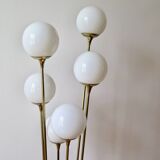 Italian Floor Lamp In Brass, Carrara and Opaline