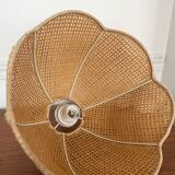 Vintage flower-shaped rattan pendant light