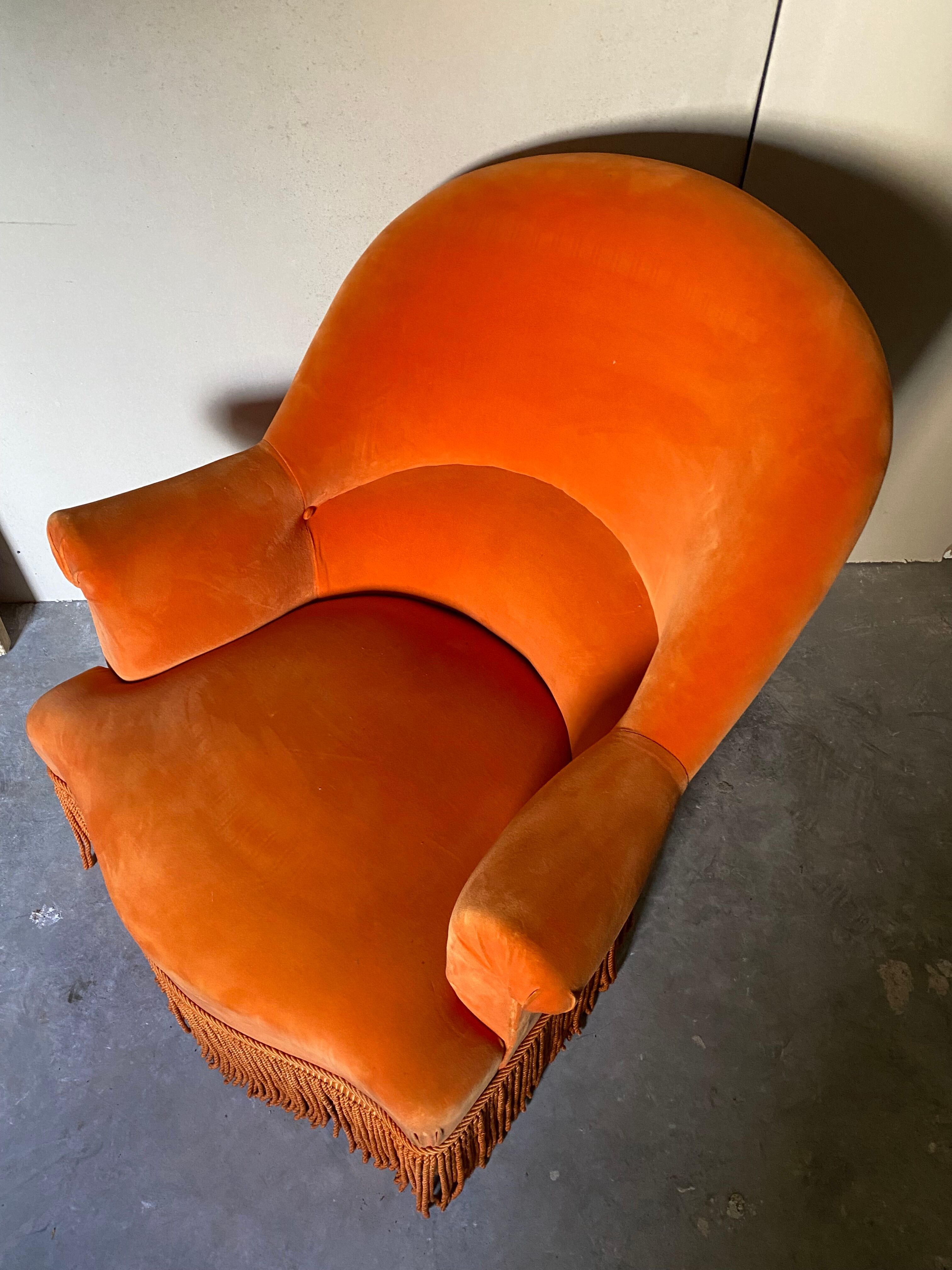 Fauteuil crapaud orange