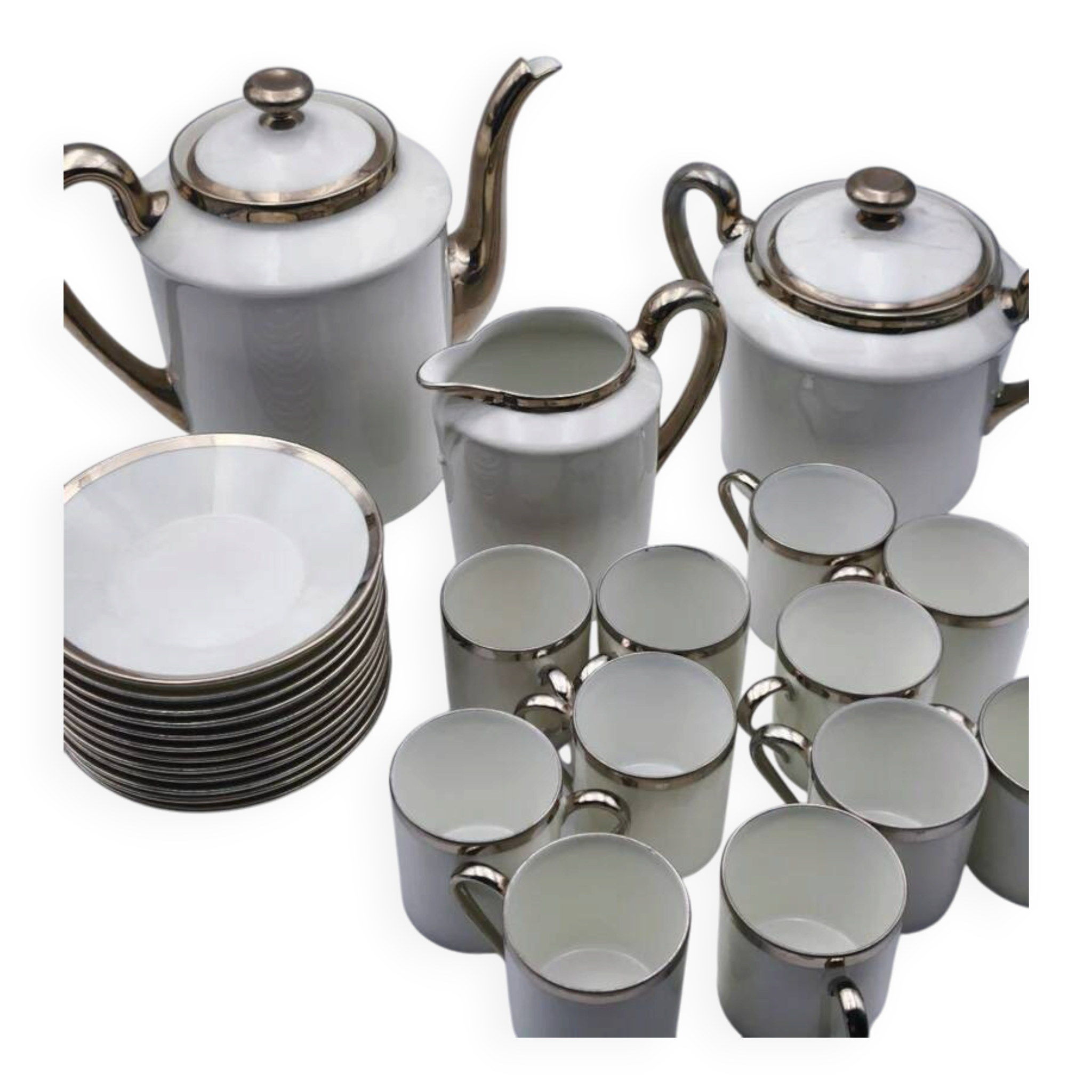 Prestigious coffee service – Bernardaud & Cie (B & Cie) Limoges – 26 pieces