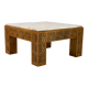 Table basse bois sculpté et marbre