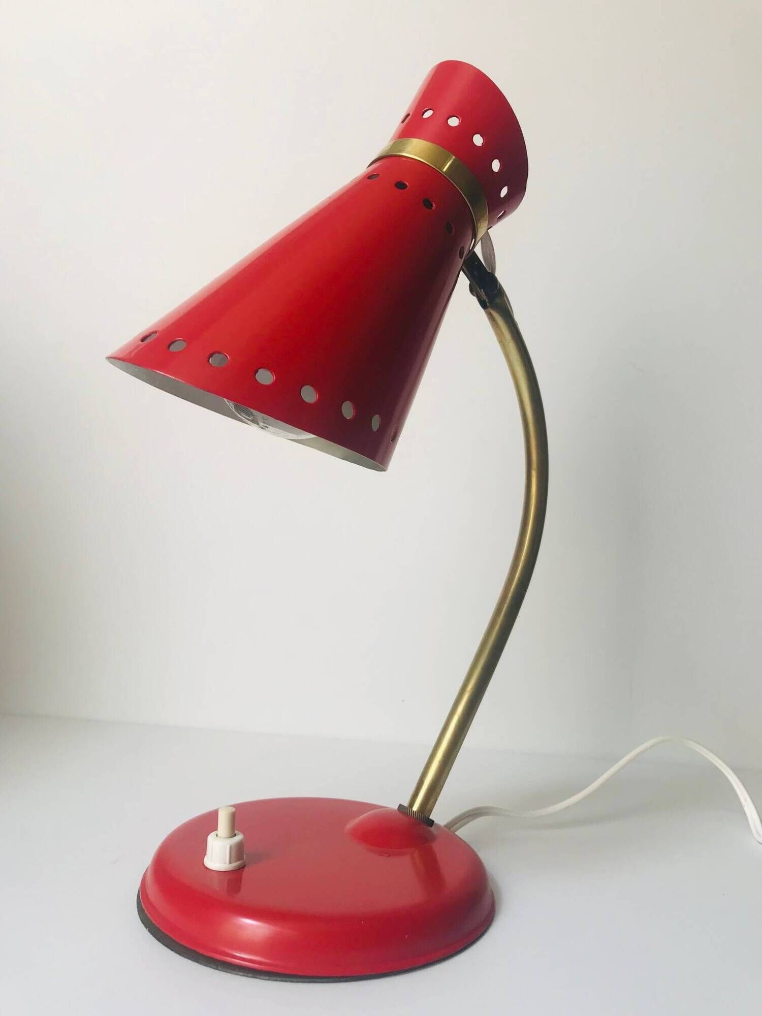 Lampe de Bureau Vintage • Diabolo • René Mathieu • Lunel • 1950