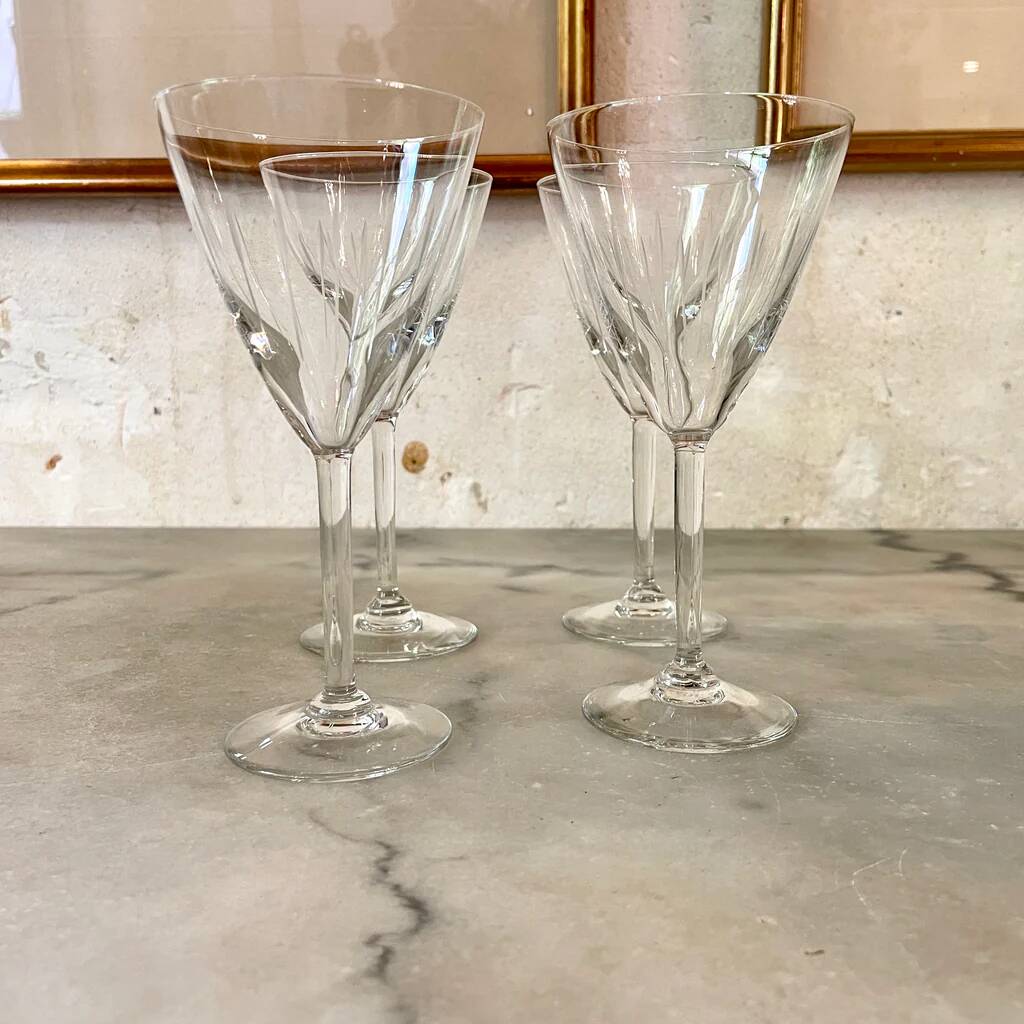 Set of 4 Christofle crystal glasses