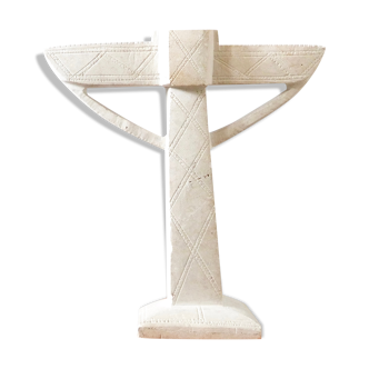 Carved stone candlestick 70s