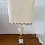 Vintage bedside lamp with marble base and gold metal