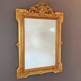 Miroir Doré En Bois Sculpté Style Louis XVI, XIXe Siècle