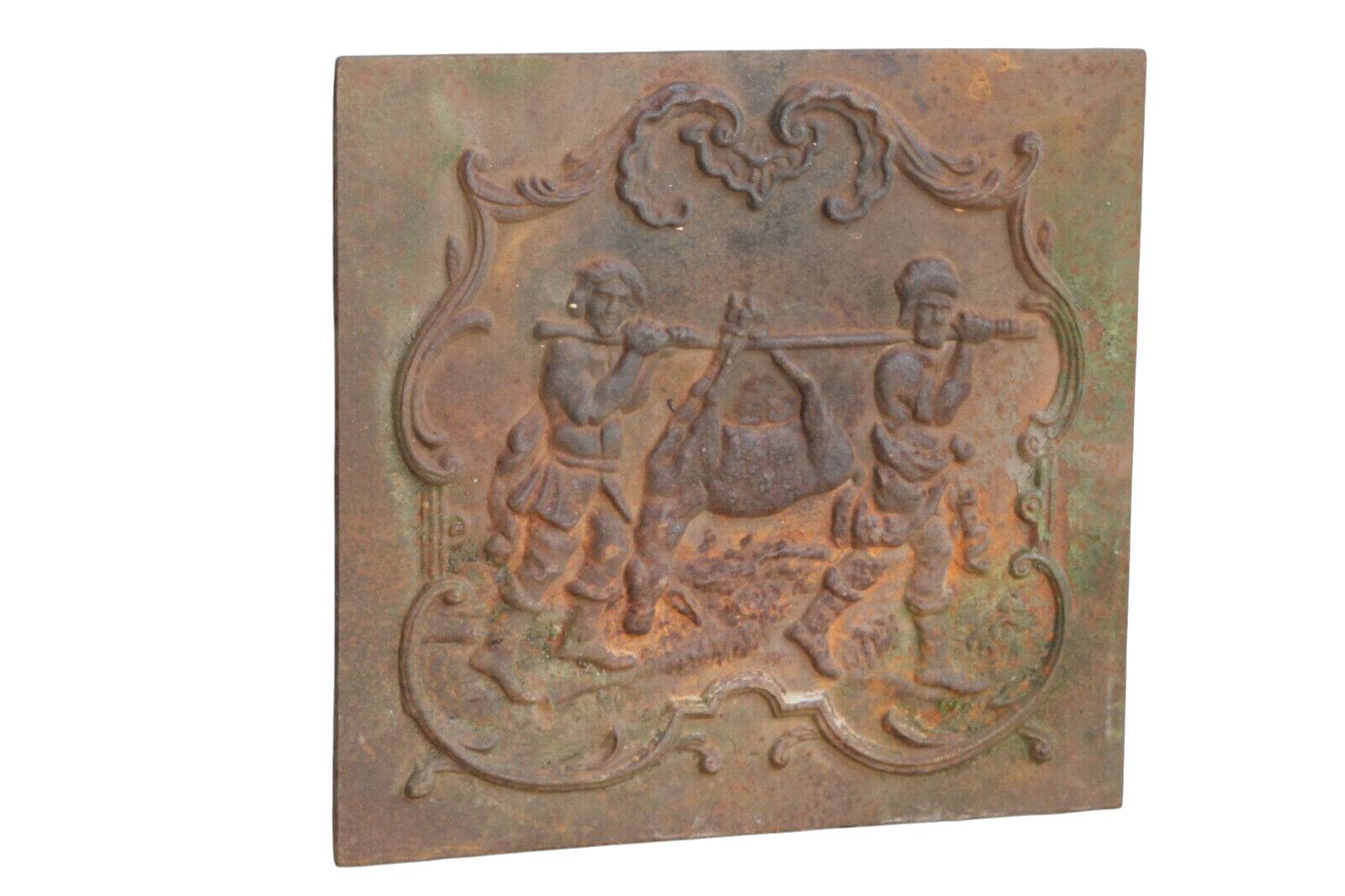Cast iron fireplace plate