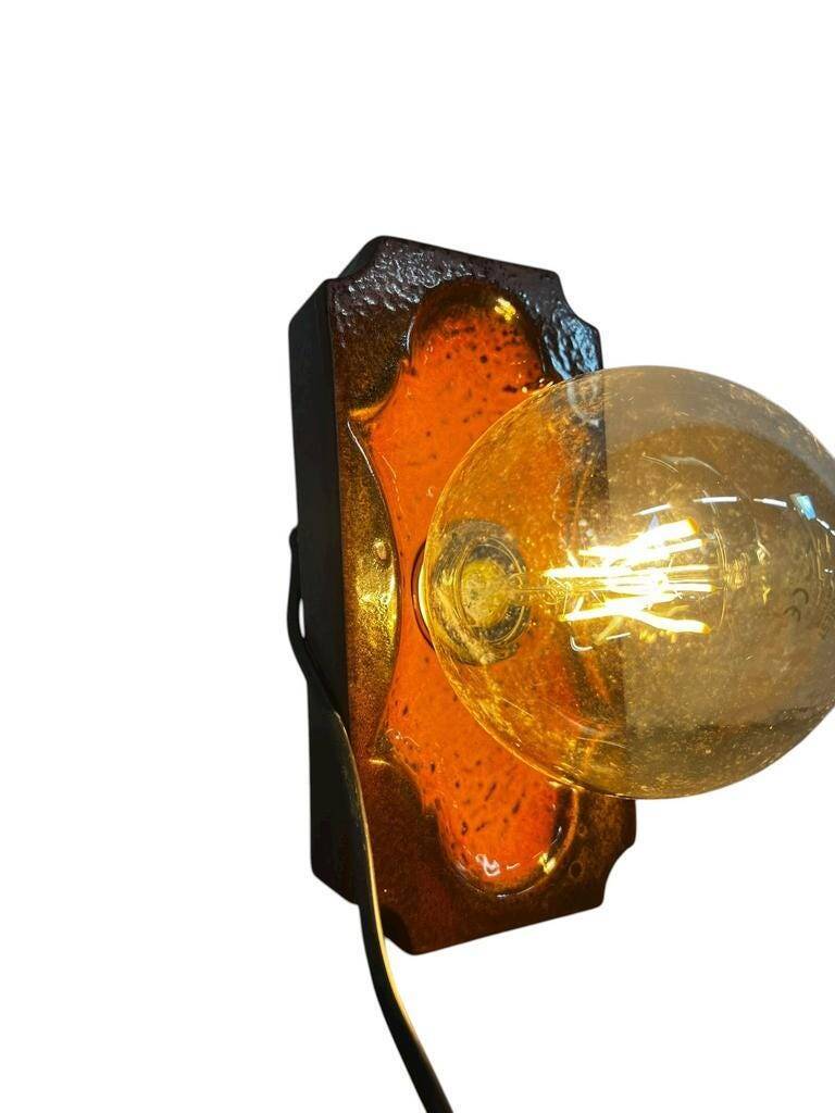 Vintage ceramic wall sconce, fat lava