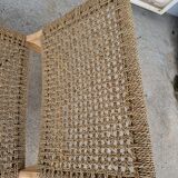 Paire de chauffeuses bois massif et cordage tressé
