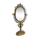 Miroir de Table Victorien Vintage en Laiton sur Base en Marbre, 1950s