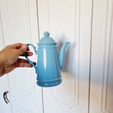 Vintage blue porcelain coffee pot