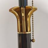 Hollywood Regency table lamp in brass and wild silk, 1970s