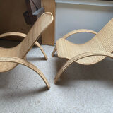 Pair of wicker armchairs