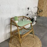 Vintage rattan bedside table