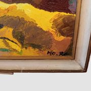 Robert morlhon (mo.ro) – huile sur toile originale de 1973 – provence