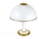 F. Fabbian Mushroom Table Lamp in White and Gold Murano Glass, Italy, 1970s