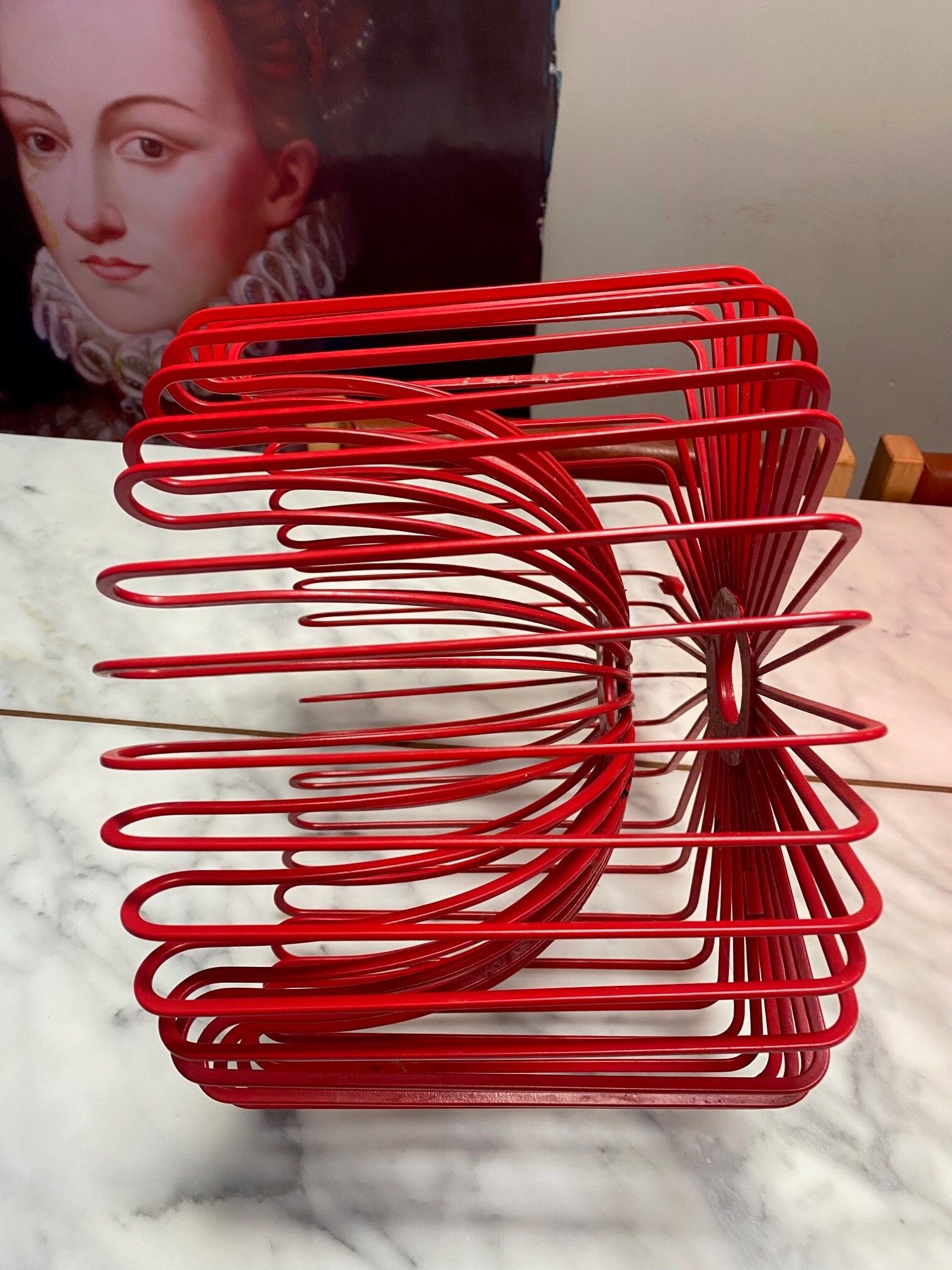 Tradig fruit basket by Ehlen Johansson red metal