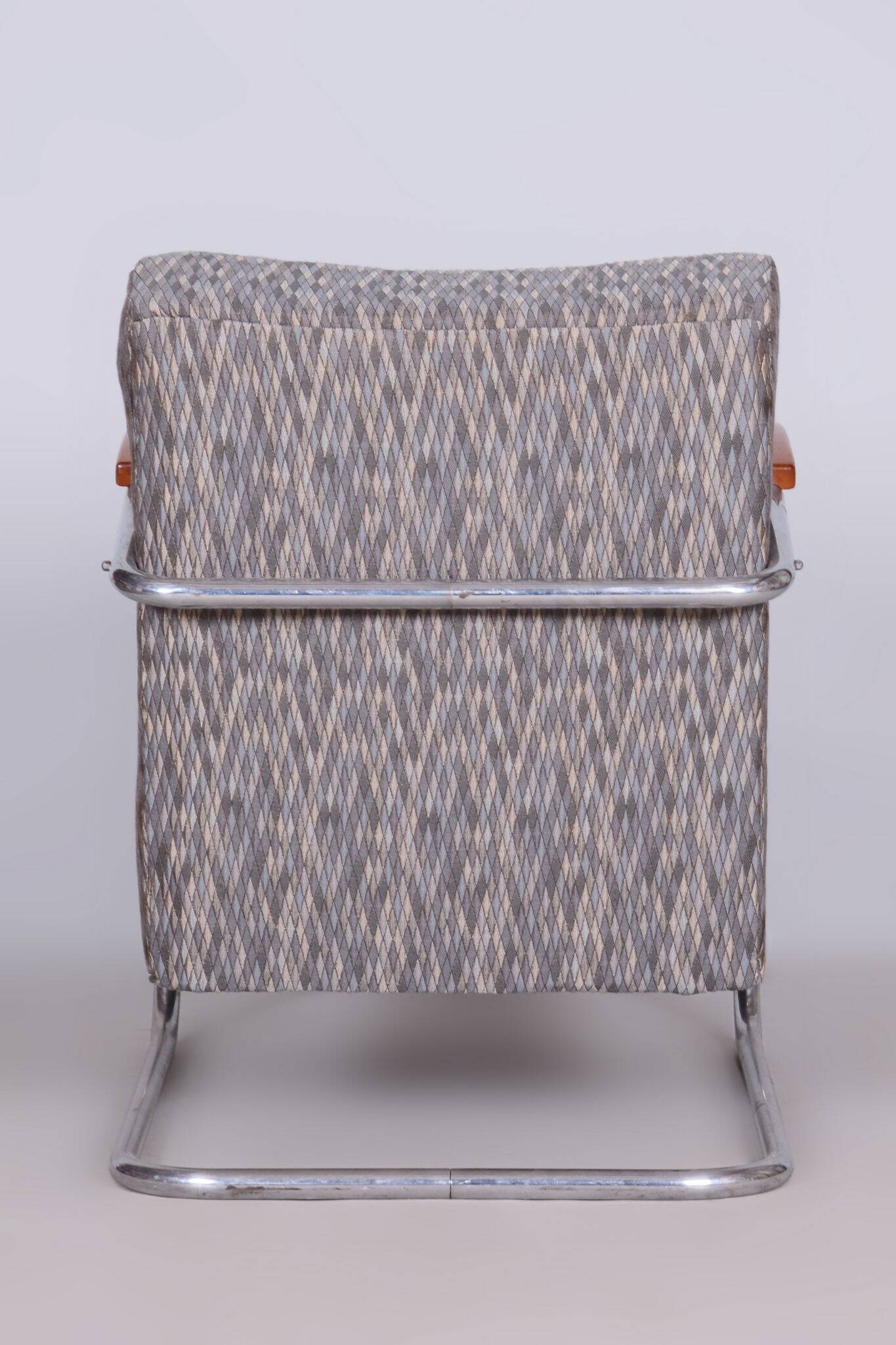 Restored Bauhaus Armchair, by Mücke-Melder, Original Upholstery, Czech, 1930s