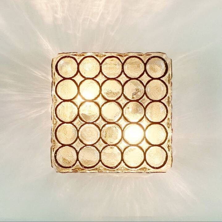 Pair of Mid-Century Modern Glass Ceiling Lights from Limburg, 1960s/1970s