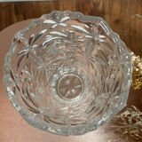 Vase fleurs vintage en verre ciselé