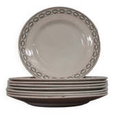 Lot de 8 assiettes plates terre de fer st Amand n°6009