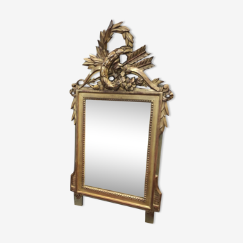 Miroir style Louis XVI en bois doré 82x44cm