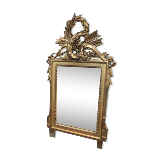 Miroir style Louis XVI en bois doré 82x44cm