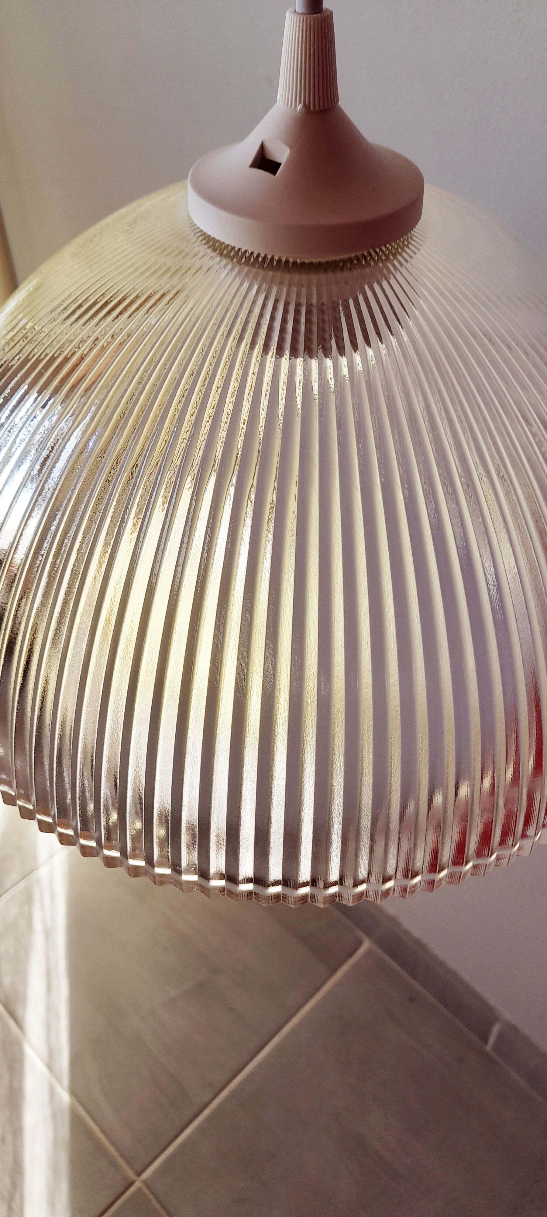 Prismatic glass pendant lamp 1950