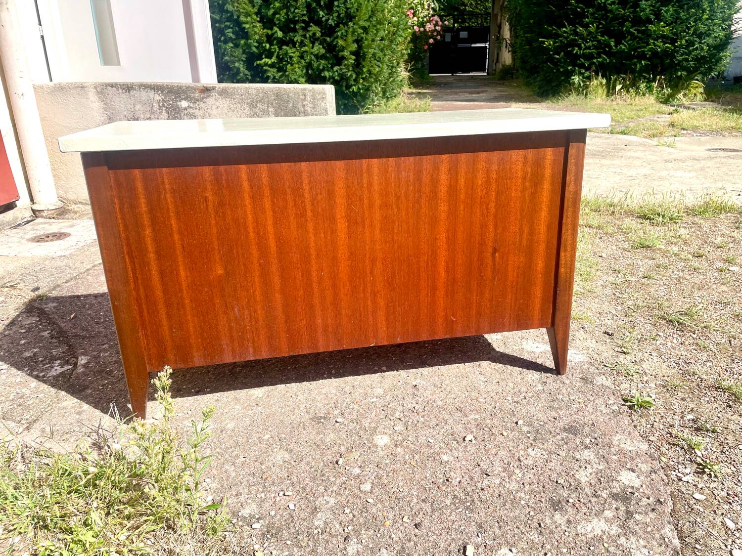 Vintage chest bench 1960. Sapele veneer
