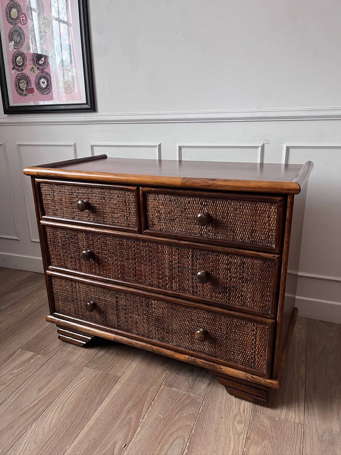 Commode en rotin