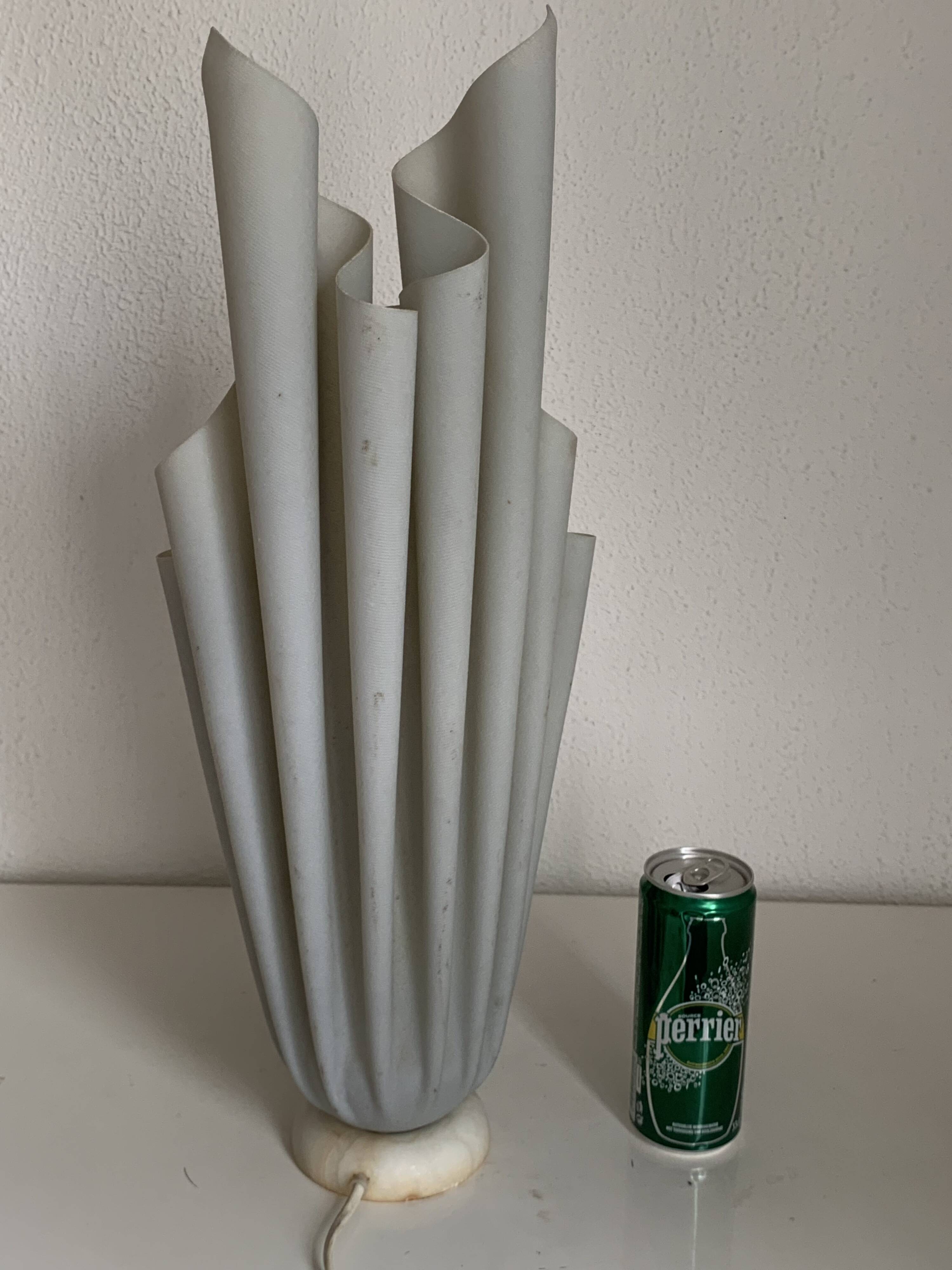 Vintage 1970s Georgia Jacob Athena Mouse Grey Draped Lamp - 50cm