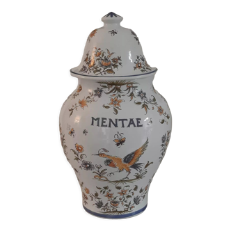 Apothecary pot "mentae" in faience of moustiers