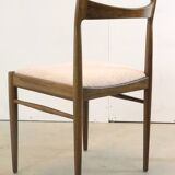 Suite de 4 chaises en palissandre et tissu
