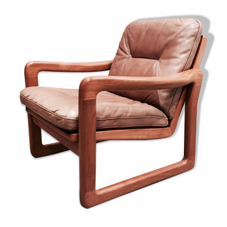 Holstebro Mobelfabrik scandinavian armchair teak and leather.