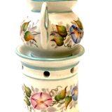 Polychrome porcelain tea pot with 20th century floral decoration