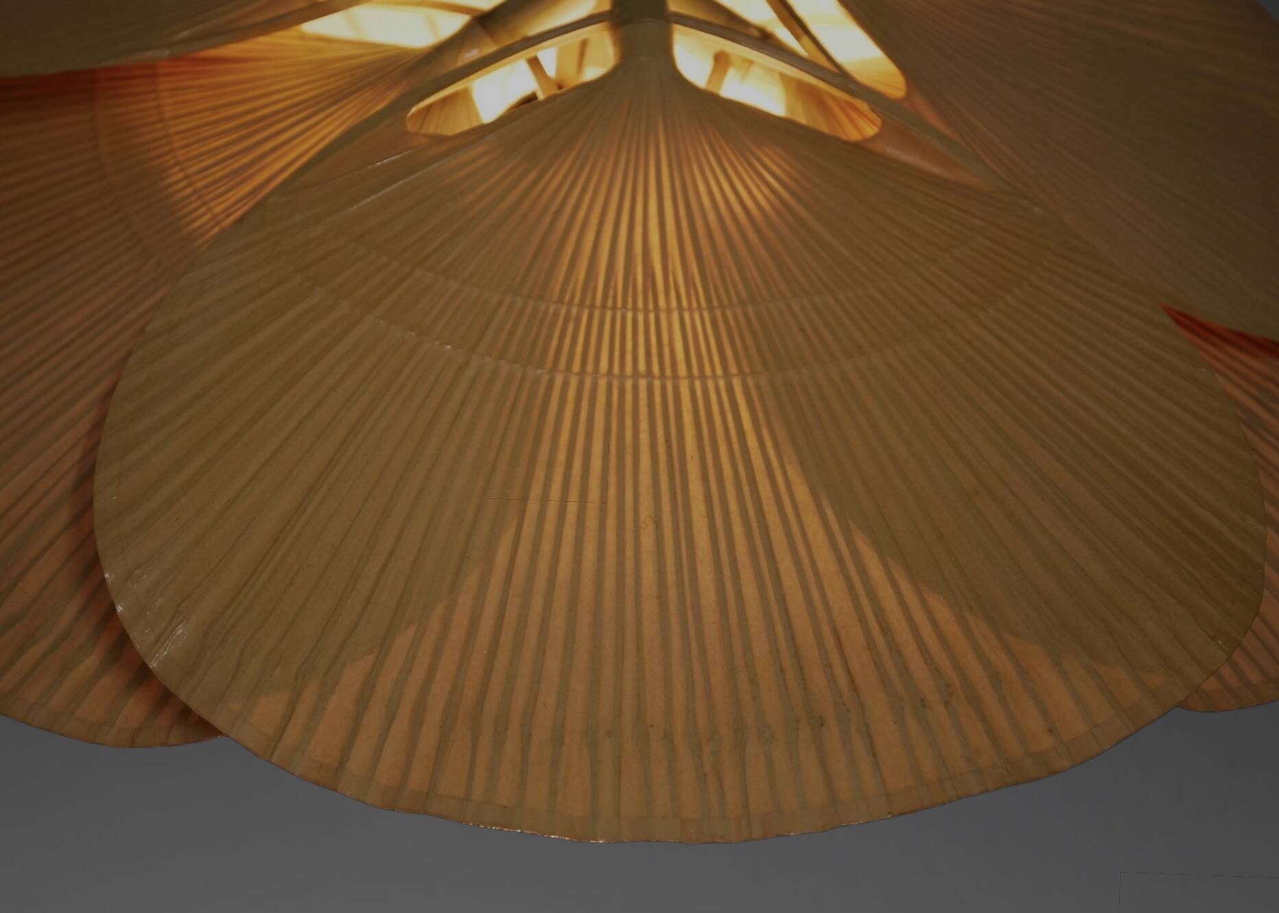 Rare Uchiwa Hana Chandelier by Ingo Maurer - Japanese Paper and Bamboo