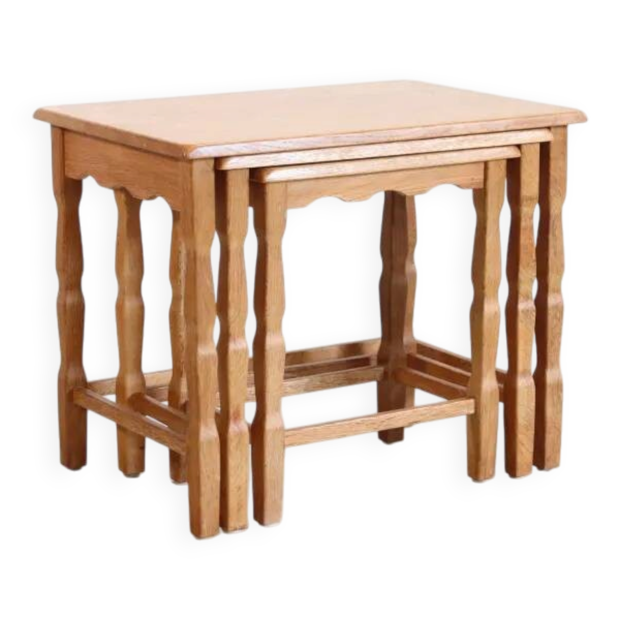 Set of three oak nesting tables attributed to Henning Kjærnulf