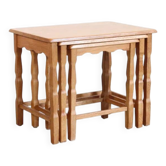 Set of three oak nesting tables attributed to Henning Kjærnulf