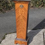 Vintage column in rosewood and bronze marquetry, mid-century