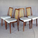 Set of 4 two-tone Thonet chairs from 1960, with grey leather seats.