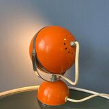 Orange mid-century space age eyeball table lamp