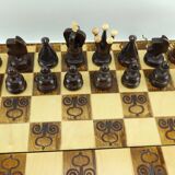 Vintage handcrafted folding chess game box