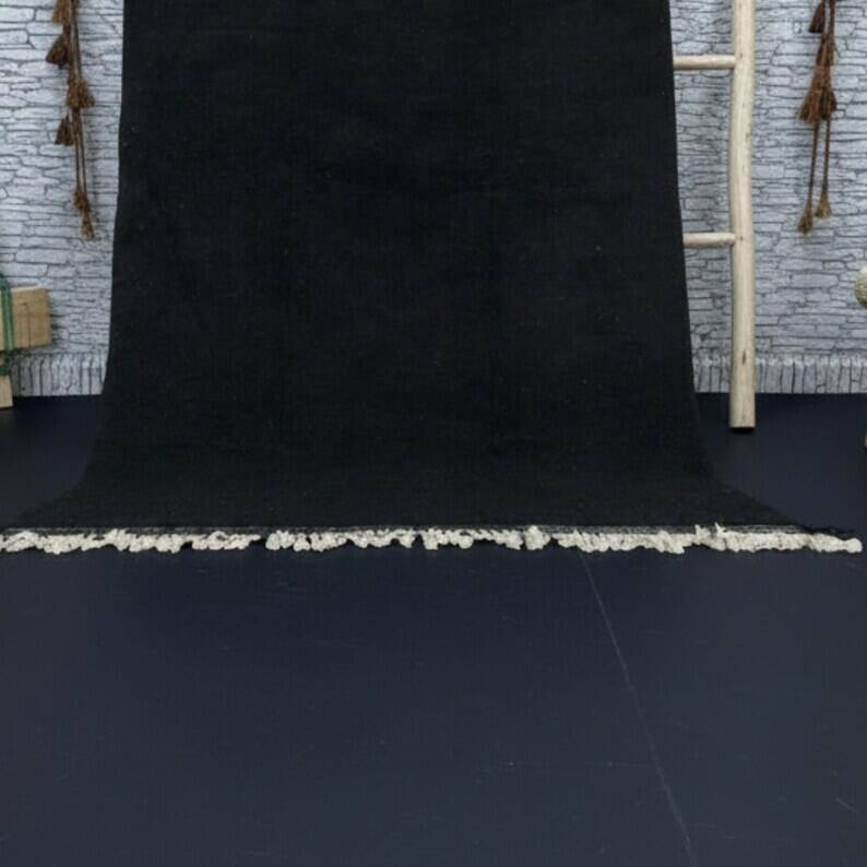 Black Berber wool rug 200cmx300cm
