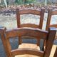 4 dining chairs made of solid wood with straw seats, farmhouse style, medium oak, 20th century, 110cm.