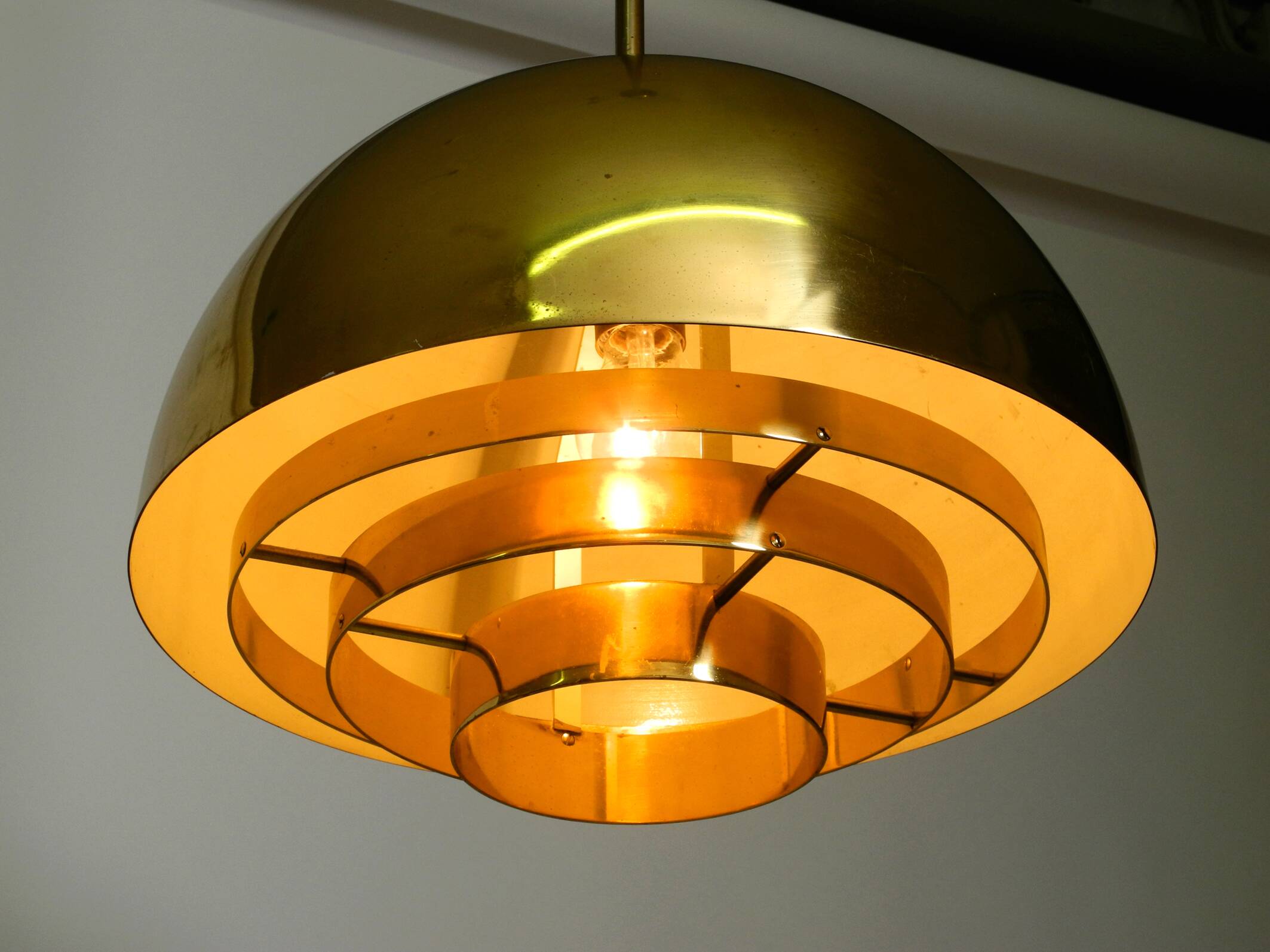 Beautiful Mid Century brass ceiling lamp from the Vereinigte Werkstätten