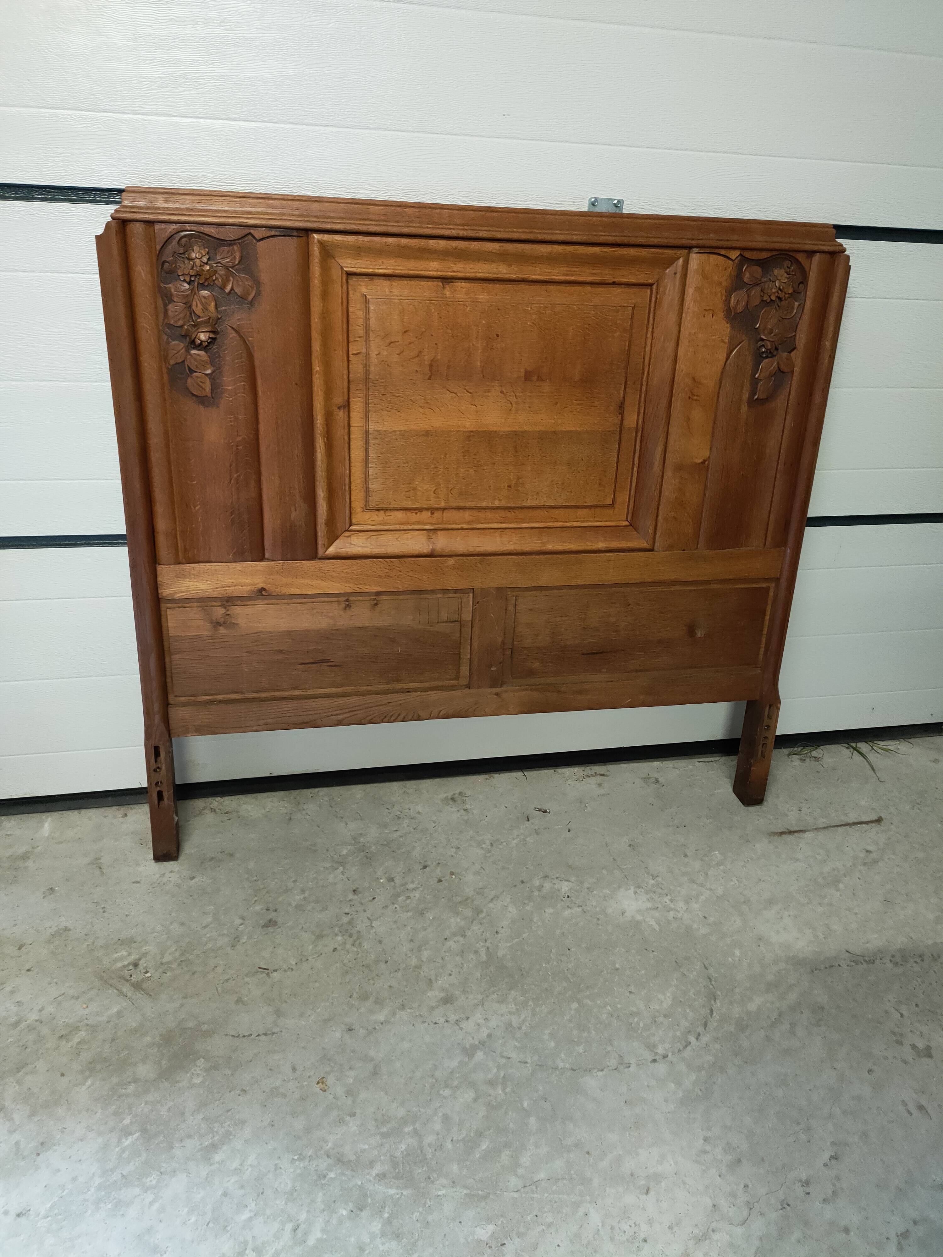 1930s headboard in solid oak