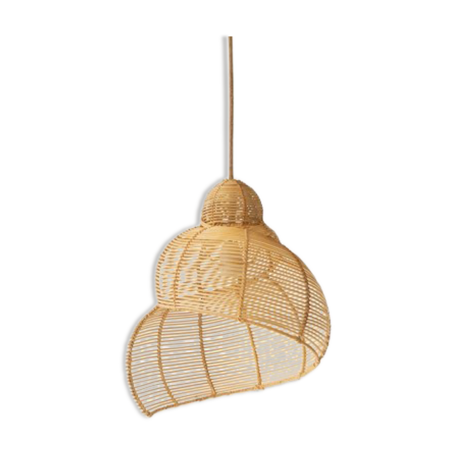 Rattan shell pendant light