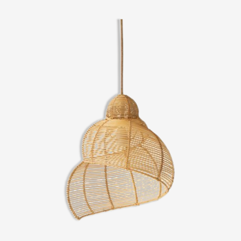 Rattan shell pendant light