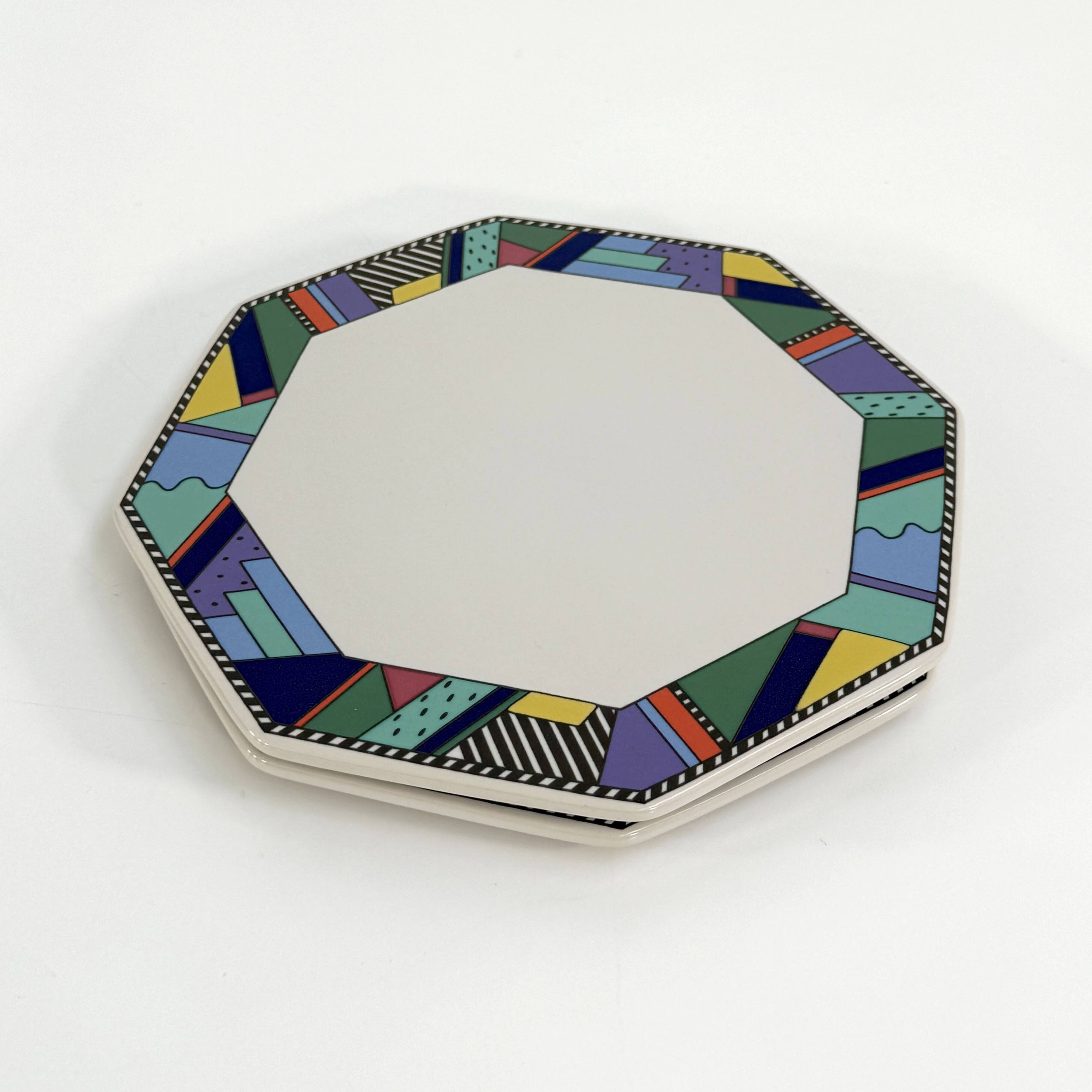 Pair of Scenario Metropol plates by Barbara Brenner for Rosenthal, 1990